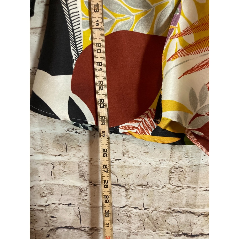 Zara Basic Top Womens Medium Rust & Mustard Tropi… - image 5